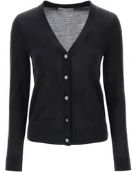 Tory Burch - Simone Cardigan Mit V-Ausschnitt Aus Wolle Und Seide - Lyst