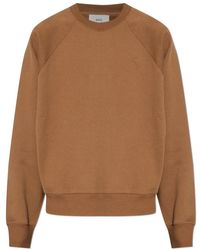 Ami Paris - Hoodies & Sweatvesten ,Bruin ,Katoen Sweatshirt Met Logo - Lyst