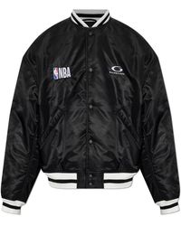 Balenciaga - X Nba Logo Satin Bomber Jacket - Lyst