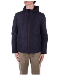 Suns - Jassen ,Blauw ,Polyester Hoodie Met Ritssluiting Zakken - Lyst