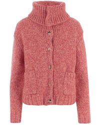 arch4 - Truien & Vesten ,Roze ,Kasjmier Kasjmier Vest Met Geribde Kraag - Lyst
