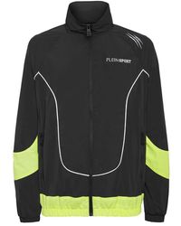 Philipp Plein - Fitness ,Zwart ,Polyester Technical Jogging Bomber Jacket Ls Scratch - Lyst