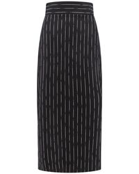 McQueen - Zwarte Wollen Rok, Hoge Taille, Gemaakt - Lyst