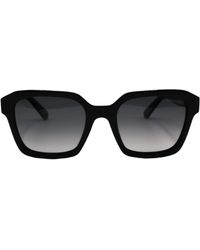 Moncler - Rechteckige schwarze glänzende sonnenbrille - Lyst