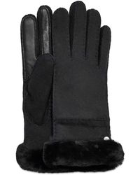 UGG - W Classic Leather Logo Glove - Lyst