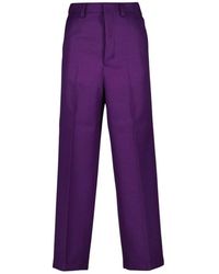 Ami Paris - Wollen Broek Met Rechte Snit En Plooien - Lyst
