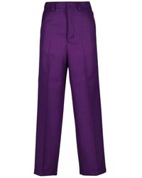 Ami Paris - Wollen Broek Met Rechte Snit En Plooien - Lyst