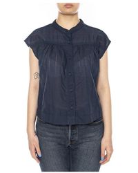 Wrangler - Overhemden ,Blauw ,Katoen Blouses - Lyst