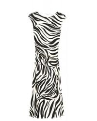 Marella - Kleedjes ,Veelkleurig ,Rugiada Zebra-Pattern Midi Jurk - Lyst
