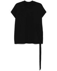 Rick Owens - Tops ,Zwart ,Katoen Zwart Katoenen Jersey T-Shirt - Lyst