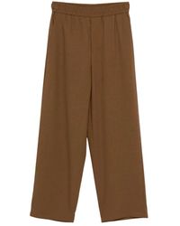 Ami Paris - Broeken ,Bruin ,Wol Elastische Wollen Broek - Lyst