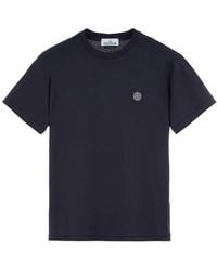 Stone Island - Blaue t-shirts und polos mit slim fit - Lyst