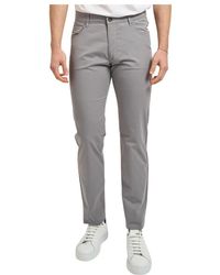 Bugatti - Broeken ,Grijs ,Katoen Slim Fit Katoenen Broek - Lyst