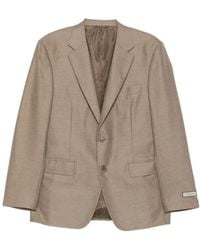 Canali - Bruine Wollen Blazer Twee Knopen Revers - Lyst