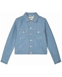 Mads Nørgaard - Jassen ,Blauw ,Katoen Hickory Punk Demi Jas - Lyst