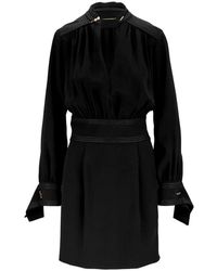 Elisabetta Franchi - Kurzes kleid mit reißverschluss und knopf - Lyst
