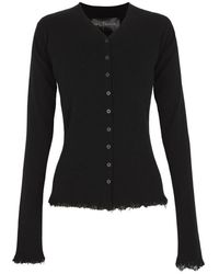 Cortana - Truien & Vesten ,Zwart ,Wol Zwarte Wollen En Kasjmier Cardigan - Lyst