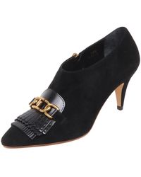 Tod's - Schoenen ,Zwart ,Suède Suède Franje Ketting Schoen - Lyst