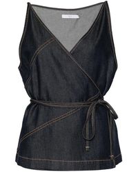 IRO - Tops ,Blauw ,Leer Renata Wrap Top - Lyst