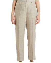 Marella - Broeken ,Grijs ,Leer Straight Broeken - Lyst