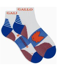 Gallo - Super Kurze Weiße Technische Frottee-Socken Mit Zickzack-Motiv - Lyst