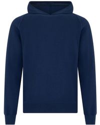 Fedeli - Hoodies & Sweatvesten ,Blauw ,Katoen Donkerblauw Comfortabel En Veelzijdig Sweatshirt - Lyst