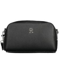 Tommy Hilfiger - Schwarze polyethylen-schultertasche mit verstellbarem riemen - Lyst