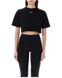 Off-White c/o Virgil Abloh - Cropped T-Shirt With Logo - Lyst