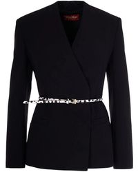 Max Mara - Jassen ,Zwart ,Leer Quinoa Jacket - Lyst