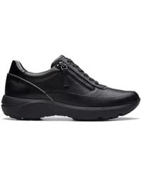 Clarks - Schwarze freizeit-sneakers für frauen - Lyst