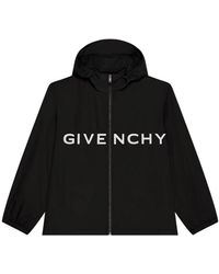 Givenchy - Logo print technische kapuzen-windjacke - Lyst