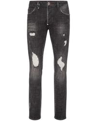 Philipp Plein - Denim Hosen Super Straight Cut Skull&Bones - Lyst