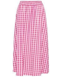 Ichi - Ihkate Check Skirt - Lyst