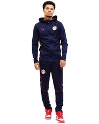 PUMA - Fitness ,Blauw ,Katoen Bull Salzburg Casuals Hooded Trainingspak 2024/2025 - Lyst