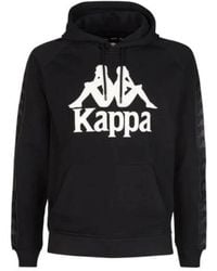 Kappa - Hoodies & Sweatvesten ,Zwart ,Katoen Zwart Wit Antiek Katoen/Polyester Sweatshirt - Lyst