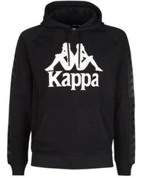 Kappa - Hoodies & Sweatvesten ,Zwart ,Katoen Zwart Wit Antiek Katoen/Polyester Sweatshirt - Lyst