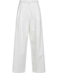 Weekend by Maxmara - Broeken ,Wit ,Katoen Wkdbenda Wijde Katoenen Poplin Broek - Lyst