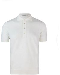 Paolo Pecora - Weißes Seiden Baumwolle T-Shirt Polo - Lyst