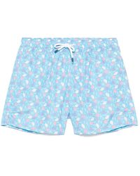 Fedeli - Polyester badehose mit elastischem gürtel - Lyst