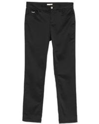 Liu Jo - Broeken ,Zwart ,Leer Logo-Patch Slim-Fit Broek - Lyst