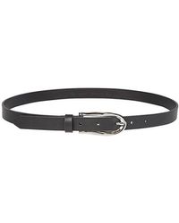 Eleventy - Accessoires ,Zwart ,Leer Nappa Leren Riem Met Nikkelvrije Gesp - Lyst