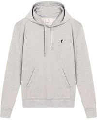 Ami Paris - Hoodies & Sweatvesten ,Grijs ,Katoen Sweaters - Lyst