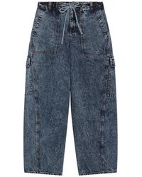 Alaïa - Jeans ,Blauw ,Denim Snow Denim Cargo Jeans - Lyst