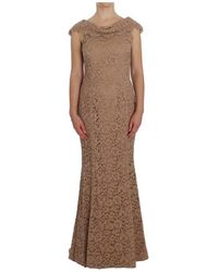 Dolce & Gabbana Floral Lace Sheath Dress - Bruin