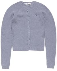 Acne Studios - Truien & Vesten ,Blauw ,Katoen Cardigan Met Knopen - Lyst
