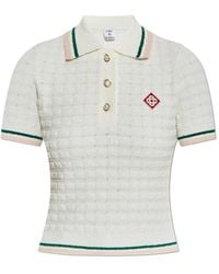 CASABLANCA - Polo-Shirt Mit Logo-Patch - Lyst