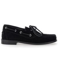 Aeyde - Zwarte Suède Leren Platte Schoenen - Lyst