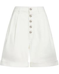 Etro - Korte Broeken ,Wit ,Katoen Casual Witte Katoenen Shorts - Lyst
