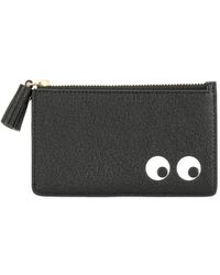 Anya Hindmarch - Porta carte eyes in pelle nera - Lyst
