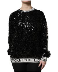 Dolce & Gabbana - Sequin Embellished Pullover Sweater - Lyst
